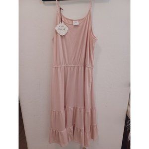 NEW Knox Rose Dress Womens Sz XXL 2XL Blush Beige Sleeveless Tiered Stretch NWT